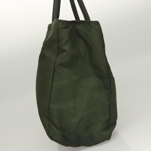 PRADA Hand Bag Nylon Khaki Silver Auth - Picture 5 of 16